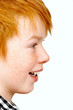 Teenager boy with red hair