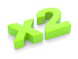 3D an inscription "x2"