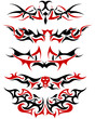 red and black tattoo set