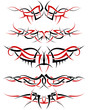 red and black tattoo set
