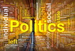 Politics social background concept glowing