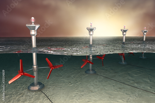 Illustration: Tidal energy illustration Tidal energy illustration