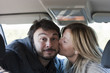 Young Adult Couple with Car