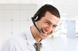 Happy phone operator