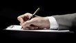 businessman's hand with pen