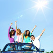 friends in car