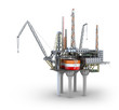 Drilling offshore Platform isolated on white