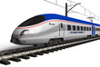 Modern high speed train isolated on white
