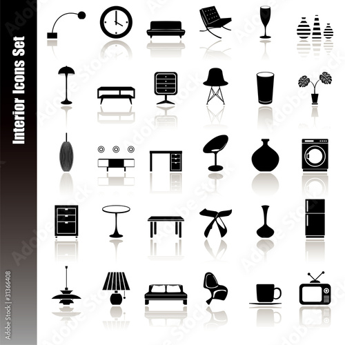 Vector: Interior icons set Interior icons set
