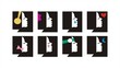 Female set of icons