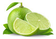 Fresh limes isolated on white