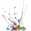 Colorful paint splashing isolated on white Colorful paint splashing isolated on white