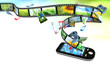 Smartphone with photos, video, music, and games