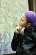 girl with city map panel girl with city map panel