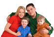 Happy Isolated family on White Background
