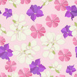 Garden flowers seamless background. Vector illustration.
