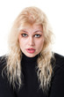closeup portrait of sexy young woman