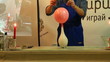 The ball on the bottle with gas