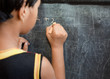 Girl & blackboard