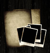 vintage paper and photo on wood background