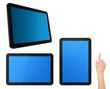 Set of Interactive Touch Screen Tablets with Hand Set of Interactive Touch Screen Tablets with Hand