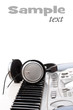 Headphones on keyboard