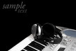 Headphones on keyboard