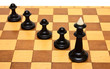 Chess and board on a white background