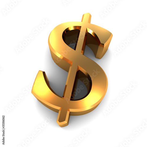 Illustration: Golden Dollar Symbol Golden Dollar Symbol