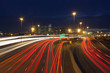 Photo: Denver Colorado downtown with traffic at night Denver Colorado downtown with traffic at night