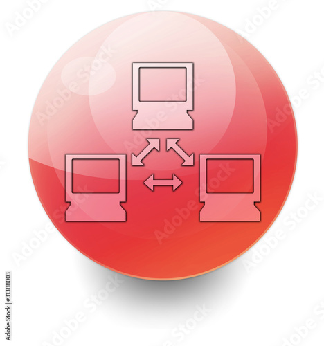 Illustration: Red Shiny Orb Button "Network" Red Shiny Orb Button "Network"