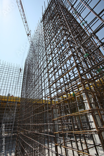 Photo: scaffolding, construction site scaffolding, construction site