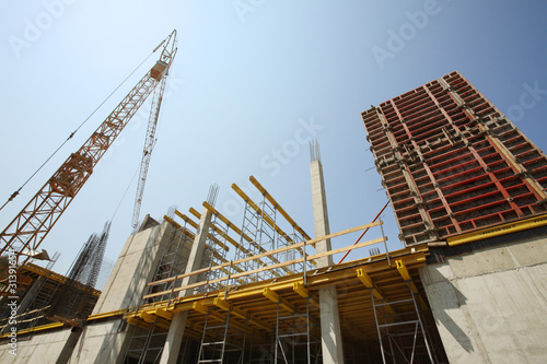 Photo: scaffolding, construction site scaffolding, construction site