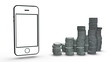 Phone with coins