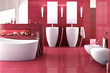 Badezimmer in rot