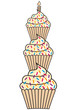 birthday cupcakes, vector