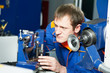 worker at machine tool operating worker at machine tool operating
