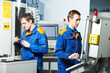 two workers at tool workshop