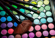 Makeup set. Professional multicolor eyeshadow palette