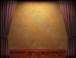 Red velvet curtain opening scene made in 3d