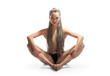 The girl in a pose of a lotus The girl in a pose of a lotus