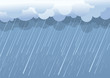 Rain.Vector image with dark clouds in wet day Rain.Vector image with dark clouds in wet day