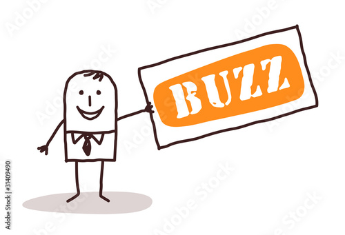 Vector: businessman and big buzz businessman and big buzz