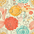 Retro floral seamless pattern