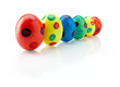 spotted easter eggs in a sloping line