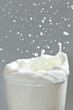 Splash in a milk glass