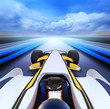 Photo: bolide on high-speed road bolide on high-speed road