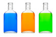 Alcohol bottles set, isolated on white background