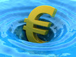 Euro sinks. Crisis 3d concept