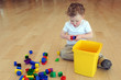 Young boy building with blocks Young boy building with blocks